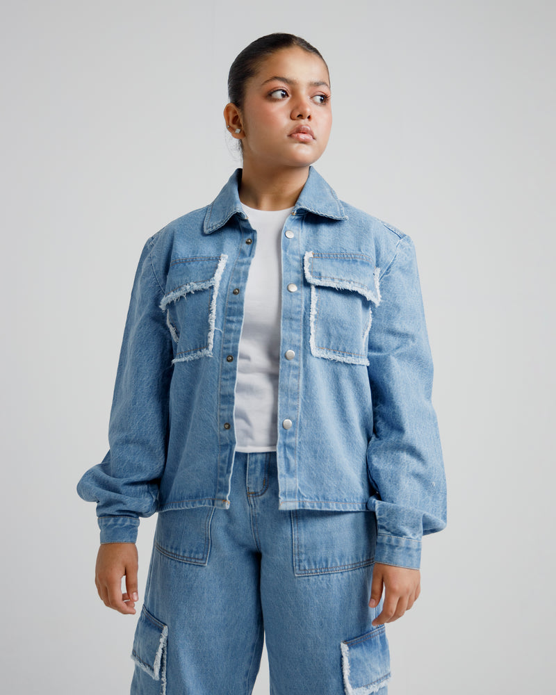 Fringed Denim Overshirt