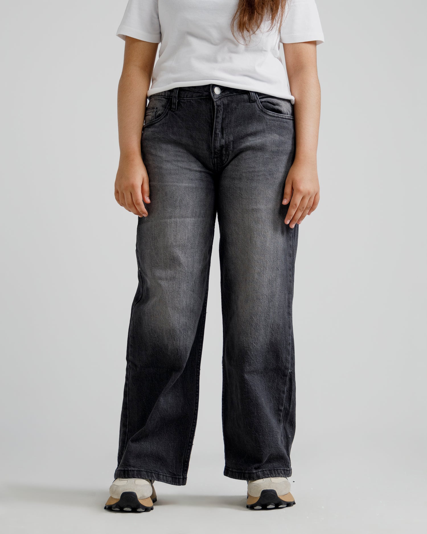 Dark-Wash Wide-Leg Denim Jeans